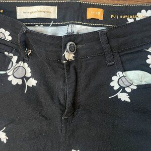 Pilcro and the Letterpress Black and White Floral Pants